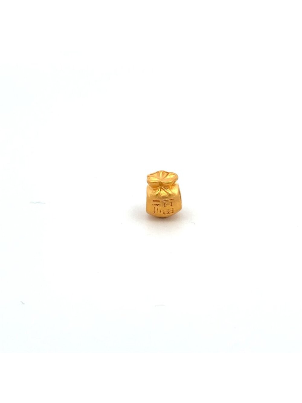 24K 999.9 Pure Gold Charm Money Bag Bead Spacer DIY Small 0.15g